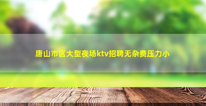 唐山市区大型夜场ktv招聘无杂费压力小